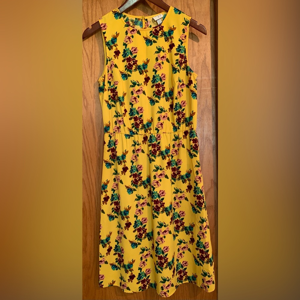 A New Day Floral Yellow Sleeveless Dress